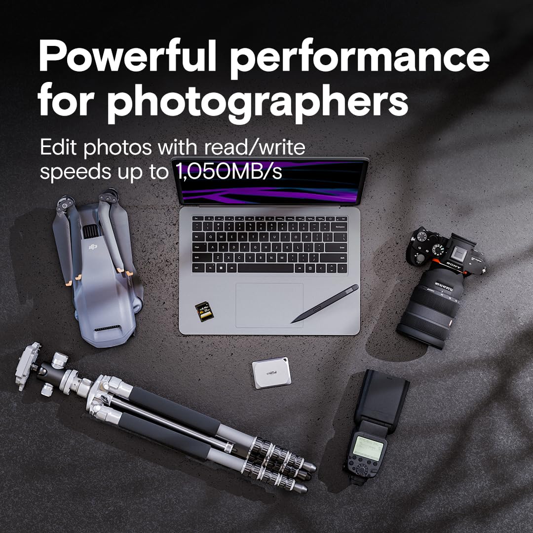 Crucial X9 Pro 1TB USB Type C External Portable Solid State Drive