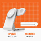 STM ChargeTree Swing 3-in-1 Wireless Charger Station – Qi-Certified Charger for iPhone, Android, AirPods & Apple Watch with Nightstand Mode Swing Arm – USB-C Cable Included, Black