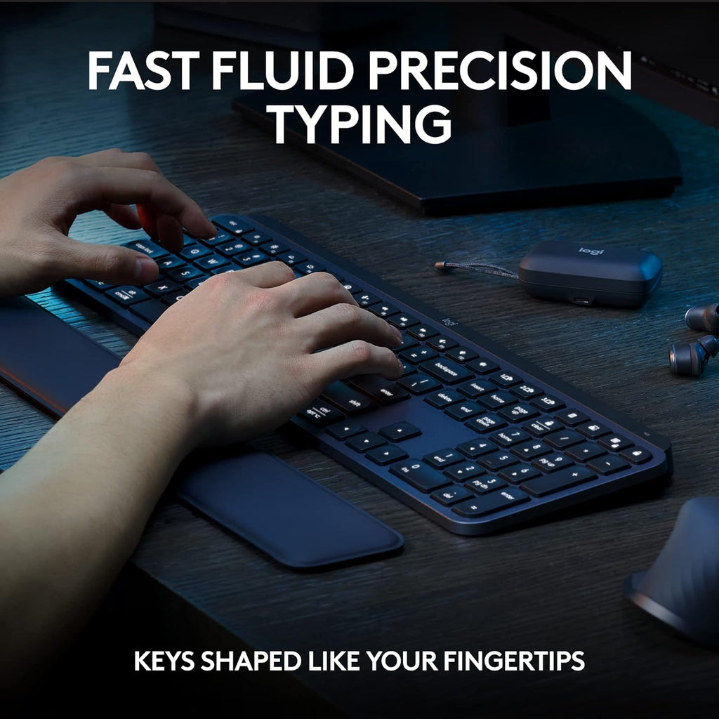 Logitech Master Series MX Keys S Wireless Keyboard and Mouse Combo with Palm Rest