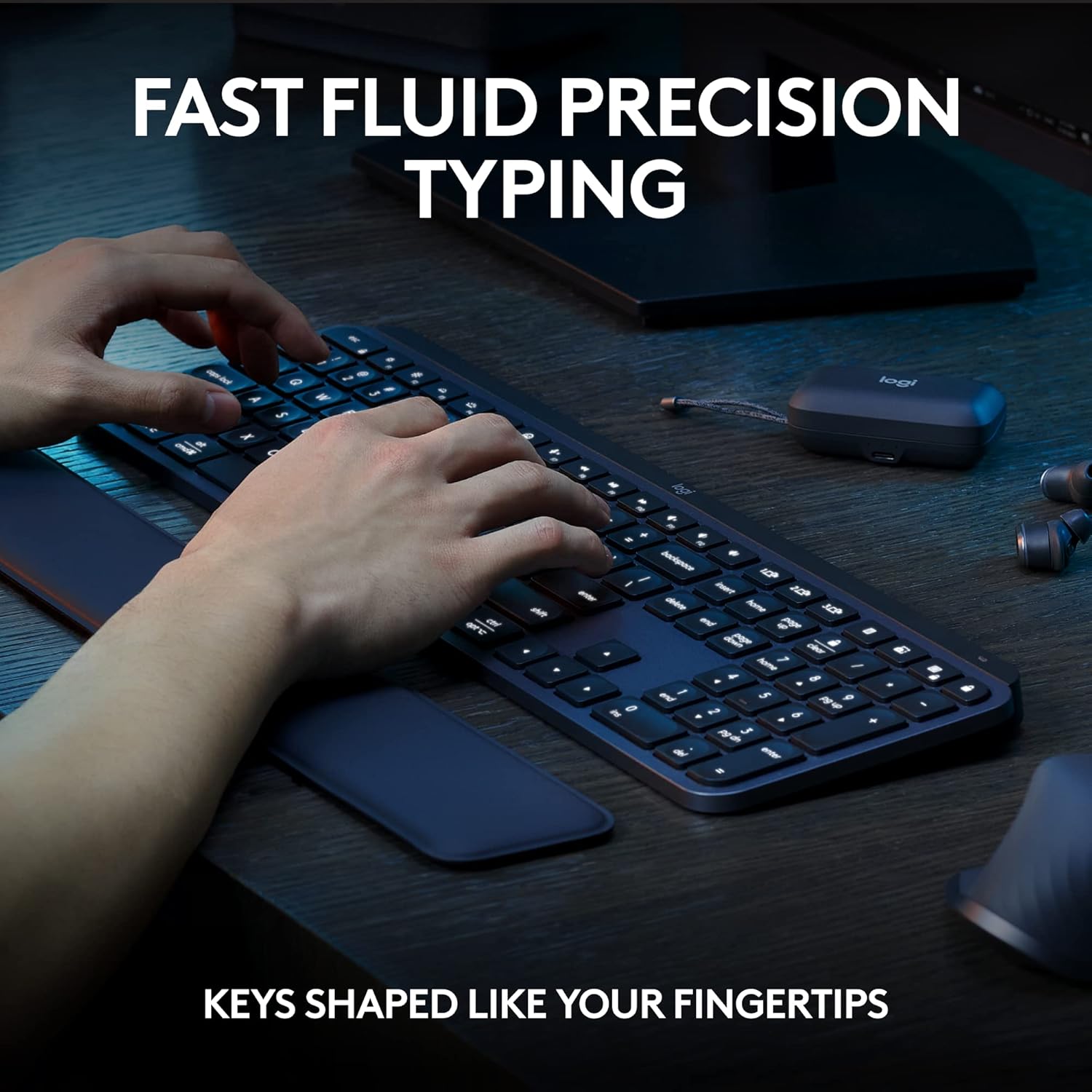 Logitech Master Series MX Keys S Wireless Keyboard and Mouse Combo with Palm Rest