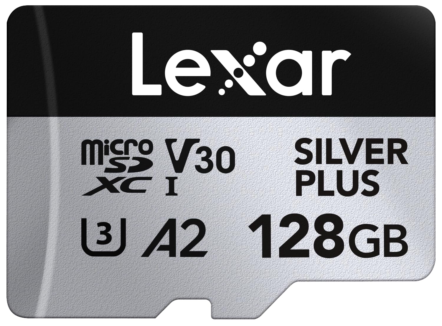 Lexar Silver PlusMicro SD Card, Microsdxc TF Card up to 205MB/s Reading, 100MB/s Write Micro SD+ Memory Card Adapter, A2, U3, Class 10, V30, Full HD and 4K UHD Video