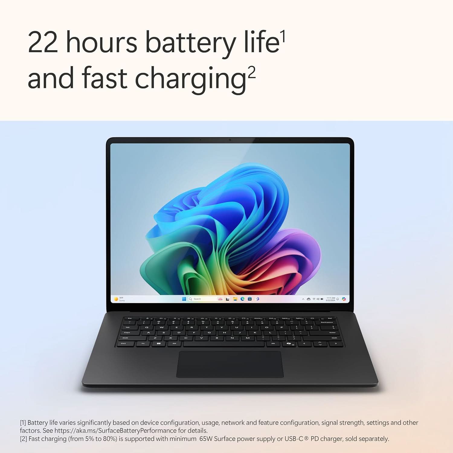 MICROSOFT NEW SURFACE LAPTOP (7TH EDITION) - WINDOWS 11 HOME COPILOT + PC - 15 LCD PIXELSENSE TOUCHSCREEN - QUALCOMM SNAPDRAGON X ELITE (12 CORE) - 16GB RAM - 1TB SSD - GRAPHITE - ZYT-00048