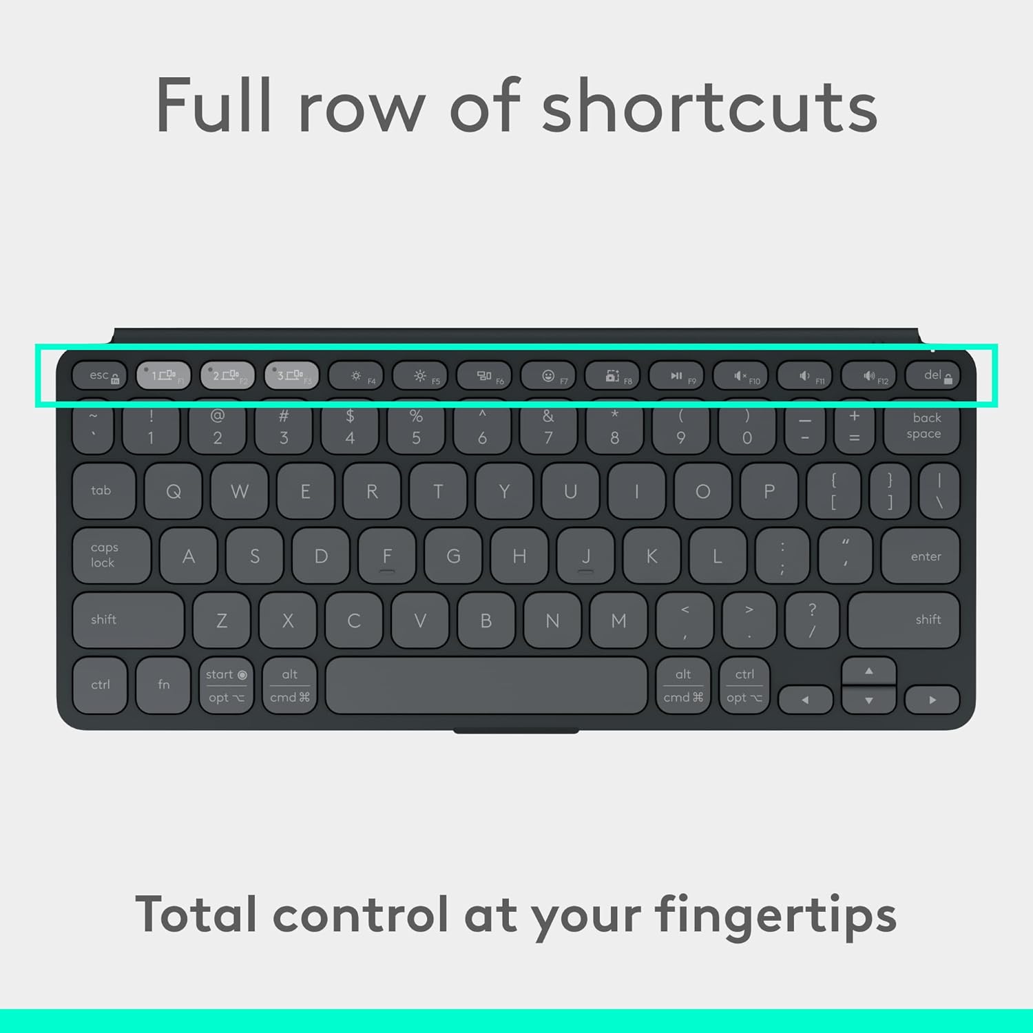 Logitech Keys-To-Go 2 Portable Bluetooth Tablet Keyboard with Built-in Cover - Graphite