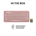 Logitech Pebble Keys 2 K380s Multi Device Bluetooth Wireless Keyboard - Tonal Rose
