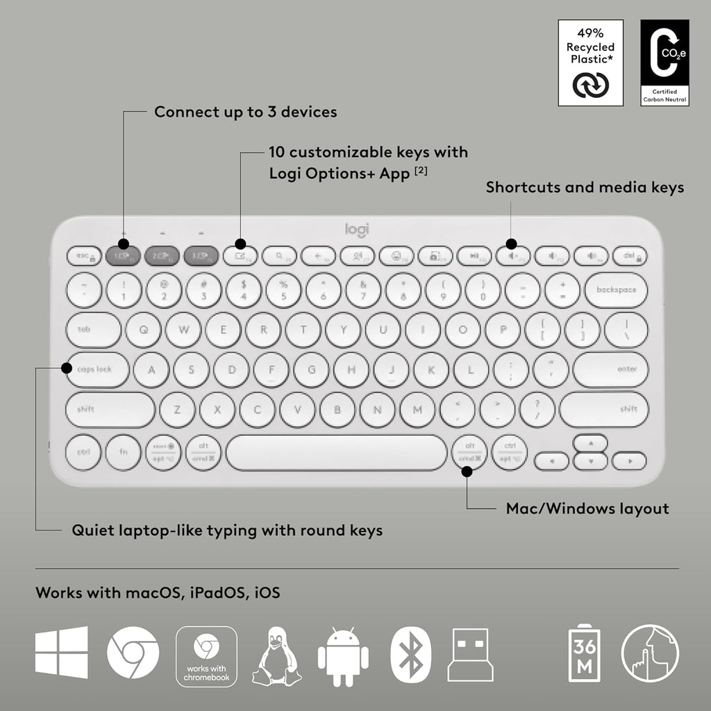 Logitech Pebble 2 Multi Device Bluetooth Keyboard and Mouse Combo