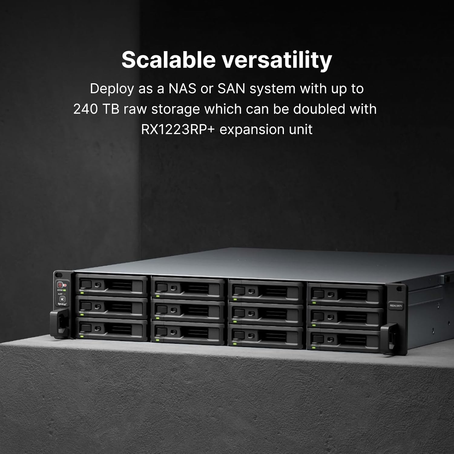 Synology RackStation RS2423RP+ 12-Bay Network Attached Storage Enclosure - Black