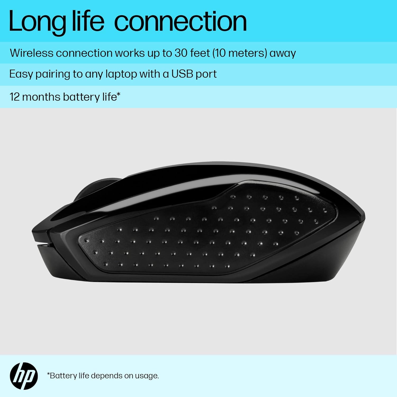HP 200 Wireless Ambidextrous Design 2.4 GHz Optical Sensor Mouse - Black