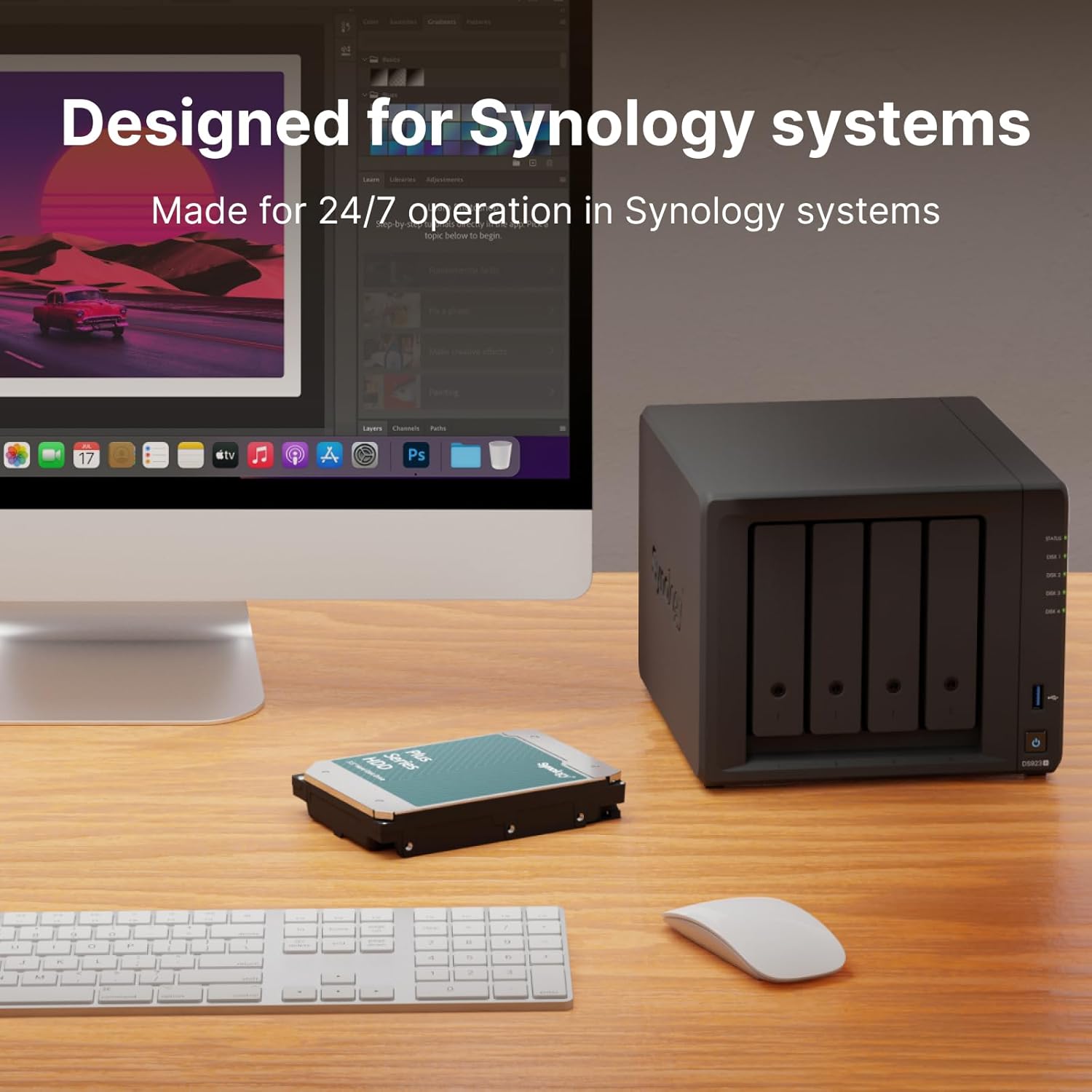 Synology HAT3320 8TB Plus Series NAS HDD 3.5" SATA III, 7200 RPM, Enterprise Grade Reliability