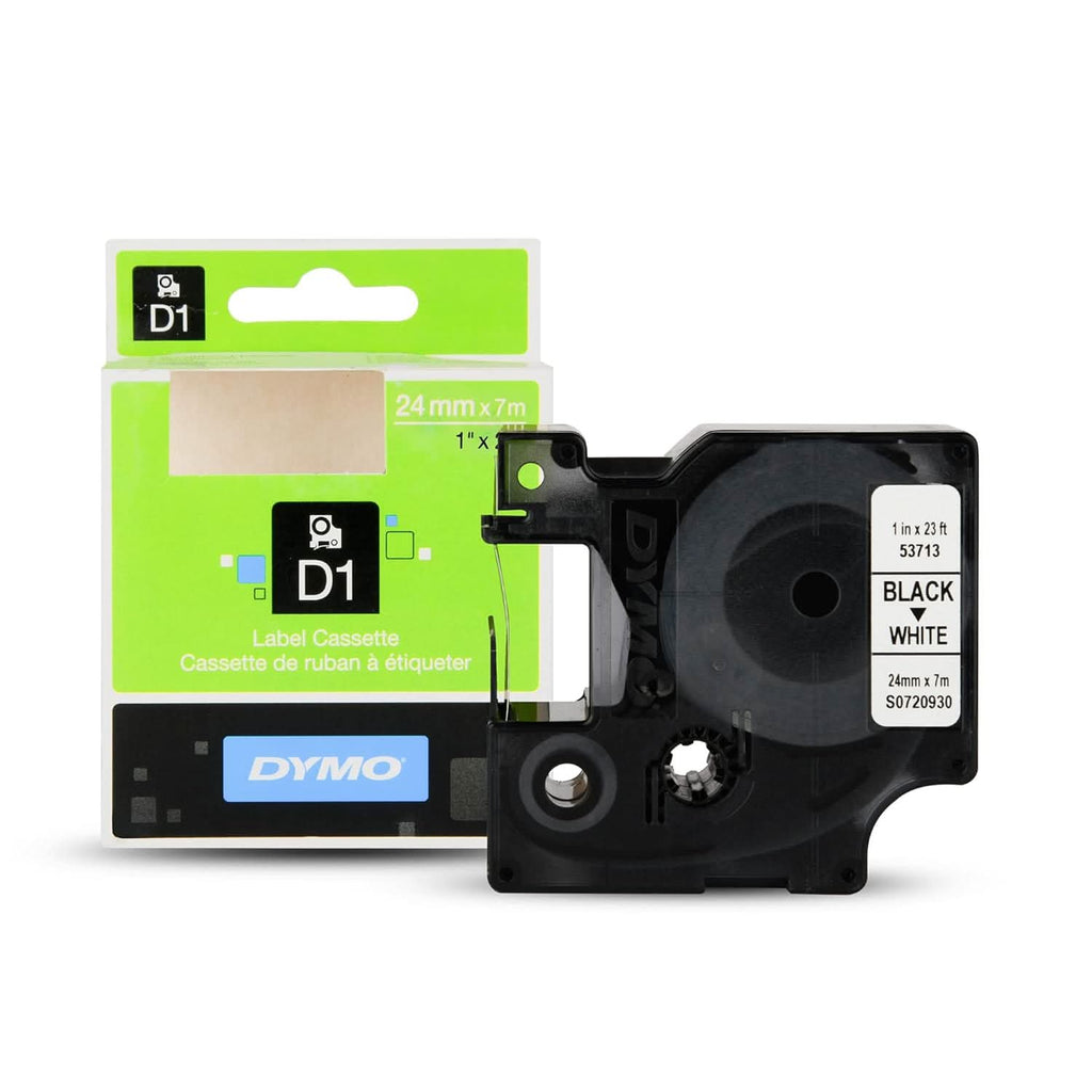DYMO AUTHENTIC D1 LABELS, BLACK PRINT ON WHITE TAPE, 24MM X 7M, SELF-ADHESIVE LABELS FOR LABELMANAGER & MOBILELABELER LABEL PRINTERS
