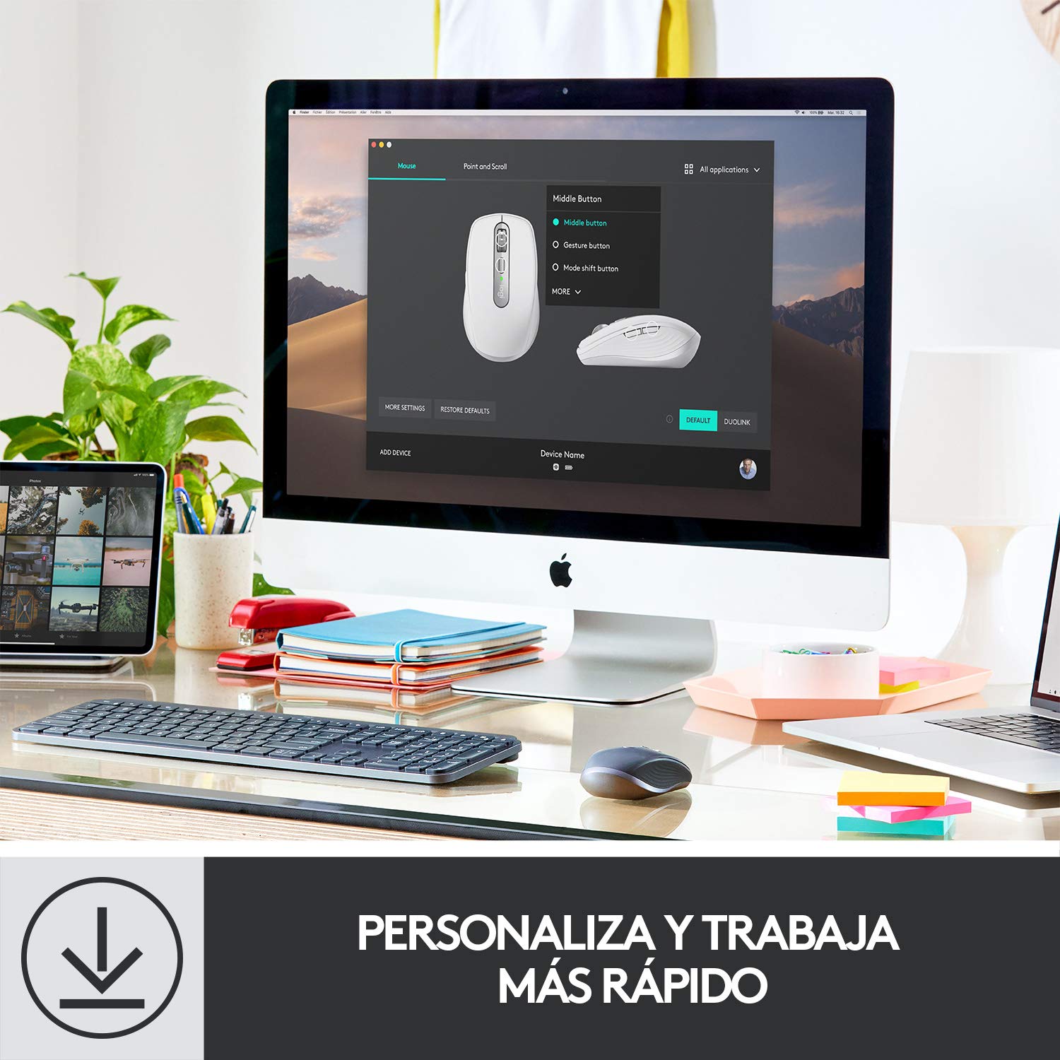 Logitech MX Anywhere 3 USB-C Bluetooth 4000DPI Compact Wireless Mouse - White