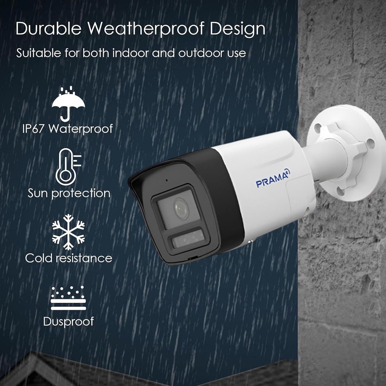 PRAMA PT-NC120D7-WNMS-AWD2 2MP Network Camera | Smart Dual Light | Built-in Mic | 30m | H.265+ | IP67 | 1 Year Warranty