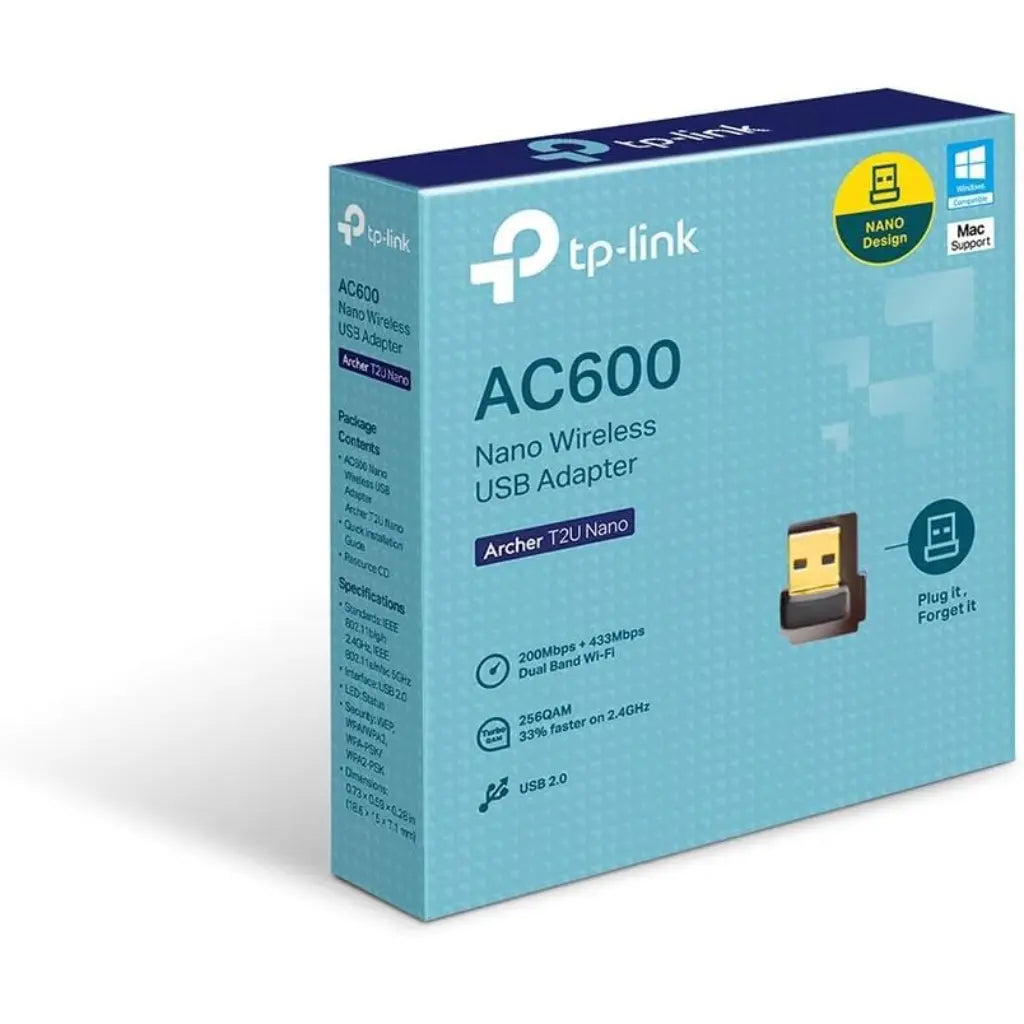 TP-Link Archer T2U Nano AC600 Nano Wireless Dual Band USB Wi-Fi Adapter