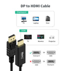 Black-i DisplayPort to HDMI 4K Cable