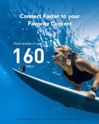 Lexar Blue Micro SD Card Up to 160MB/s, microSDXC UHS-I Memory Card with SD Adapter, C10, U3, A2, V30, Full HD, 4K UHD, High Speed TF Card