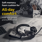 JABRA EVOLVE2 40 UC USB A Noise Isolation Stereo On Ear Wired Headset with Mic - Black