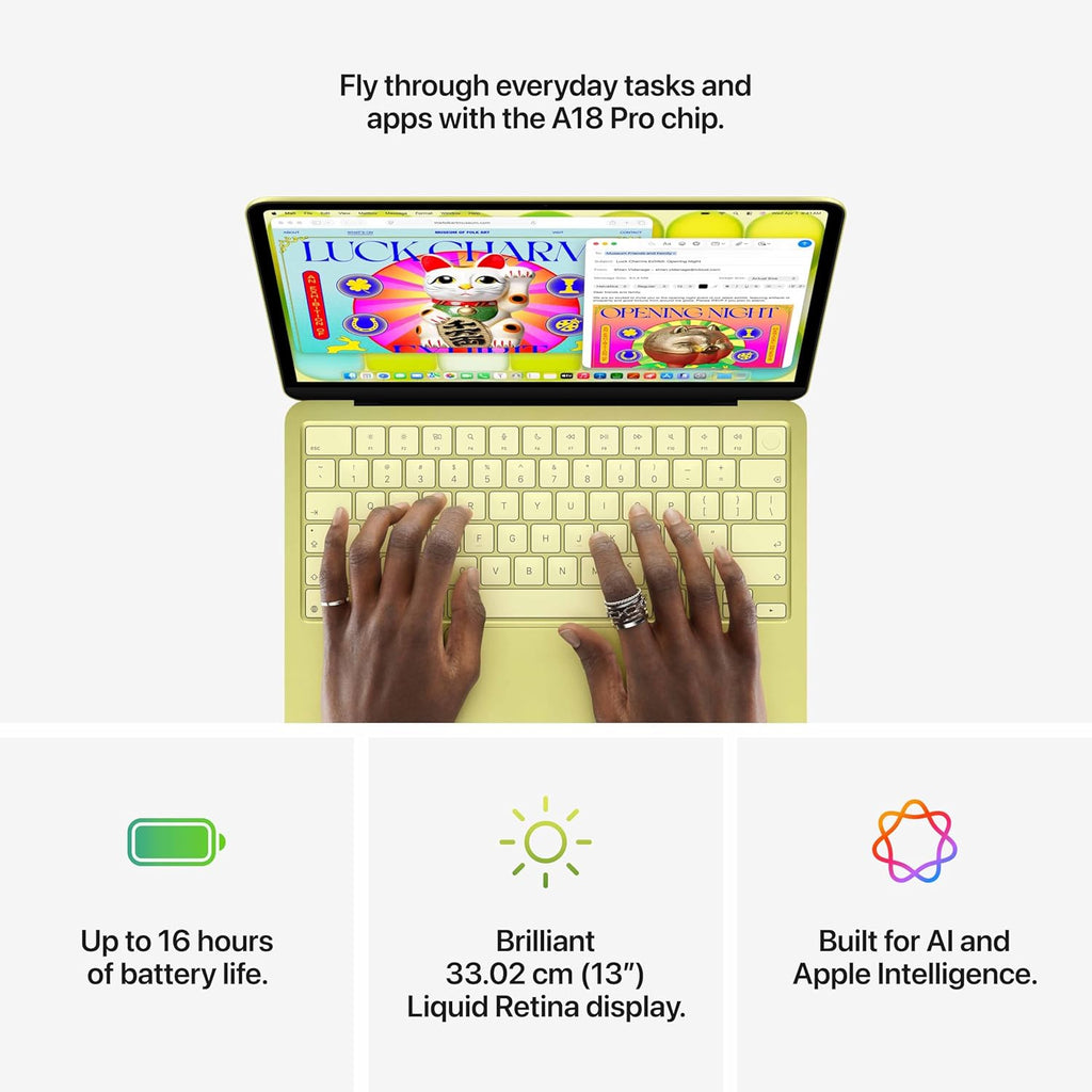 Apple 2026 MacBook Neo 13" Laptop with A18 Pro chip: Built for AI and Apple Intelligence, Liquid Retina Display, 8GB Unified Memory, 512GB SSD Storage, 1080p FaceTime HD Camera, Touch ID; Citrus