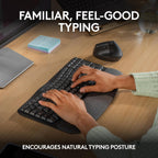 Logitech Ergo Series Wave Keys Wireless Ergonomic Keyboard with Cushioned Palm Rest - Graphite