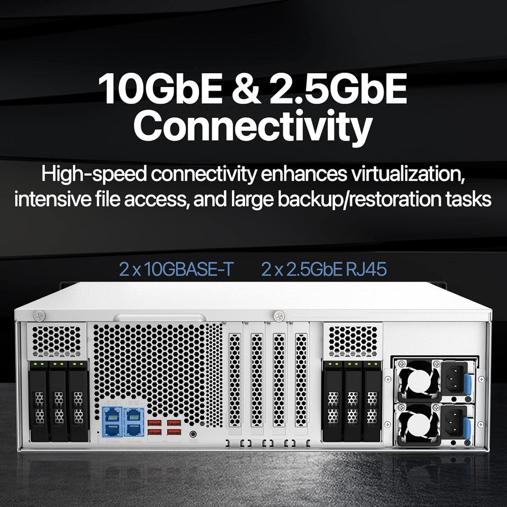 QNAP TS-h2287XU-RP-E2378-64G 22 Bay Dual 10GbE 3U Rackmount Hybrid NAS