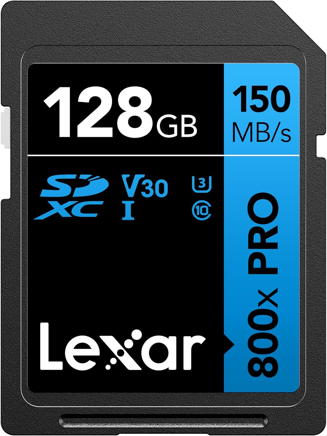 Lexar  High-Performance 800x PRO SD Card, UHS-I, C10, U3, V30, 4K, Up to 150MB/s Read SDXC Memory Card, for Point-and-Shoot & Mid-Range DSLR Cameras, HD Camcorders (LSD0800P128G-BNNNU)