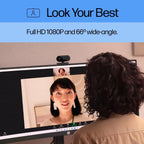 HP 320 FHD Webcam - USB-A Computer Camera with Mic & Privacy Cover - for Desktop, Laptop, & Chromebook