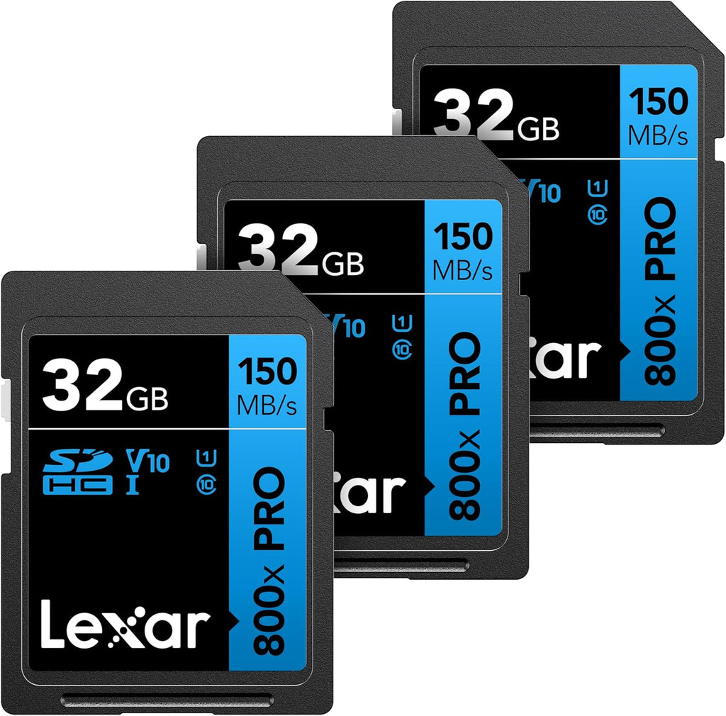 Lexar  High-Performance 800x PRO SD Card, UHS-I, C10, U3, V30, 4K, Up to 150MB/s Read SDXC Memory Card, for Point-and-Shoot & Mid-Range DSLR Cameras, HD Camcorders (LSD0800P128G-BNNNU)