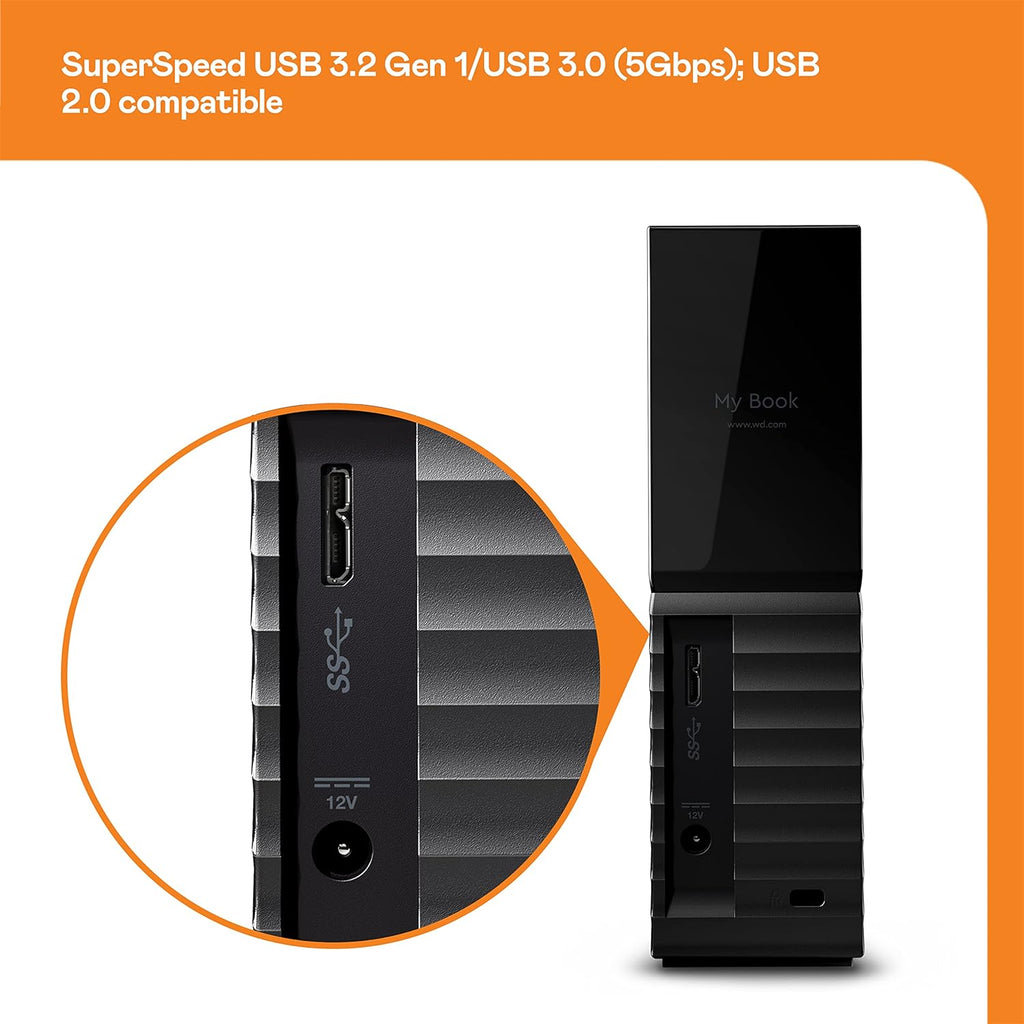 Western Digital My Book USB 3.0 External Hard Disk Drive with Password Protection - Black