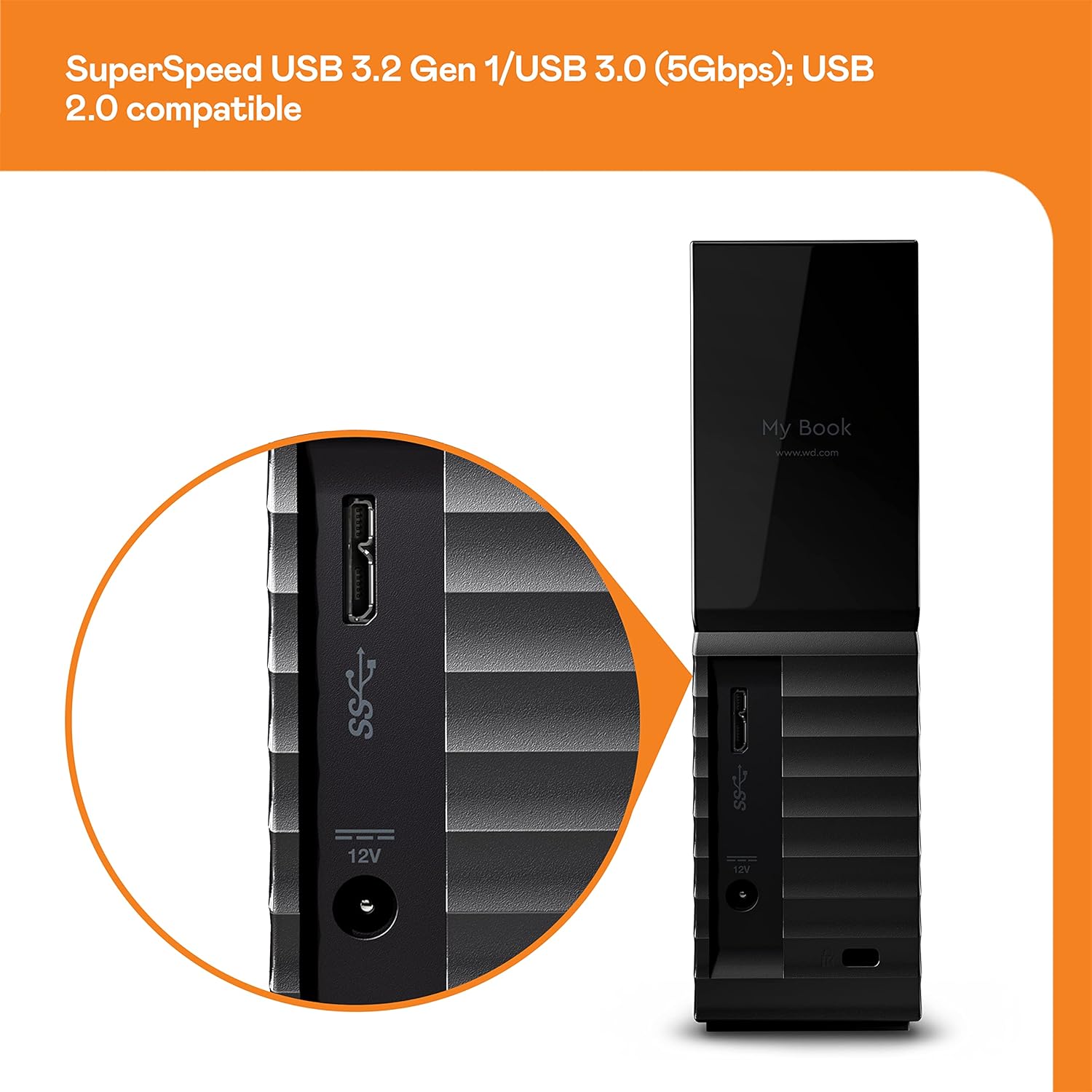 Western Digital My Book USB 3.0 External Hard Disk Drive with Password Protection - Black