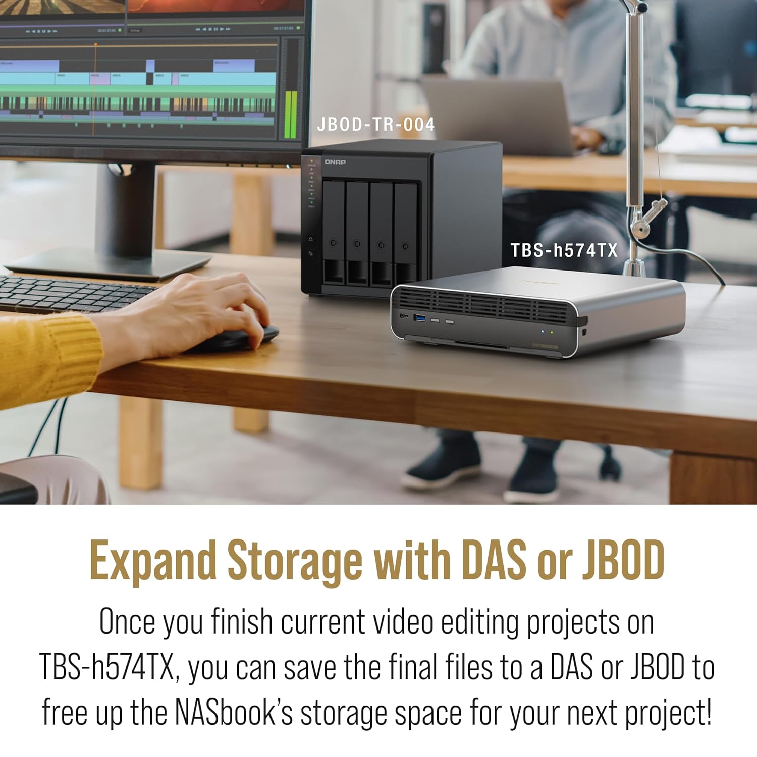 QNAP TBS-h574TX-i3-12G 5 Bay 10GbE High-Performance Thunderbolt 4 E1.S All-Flash NASbook