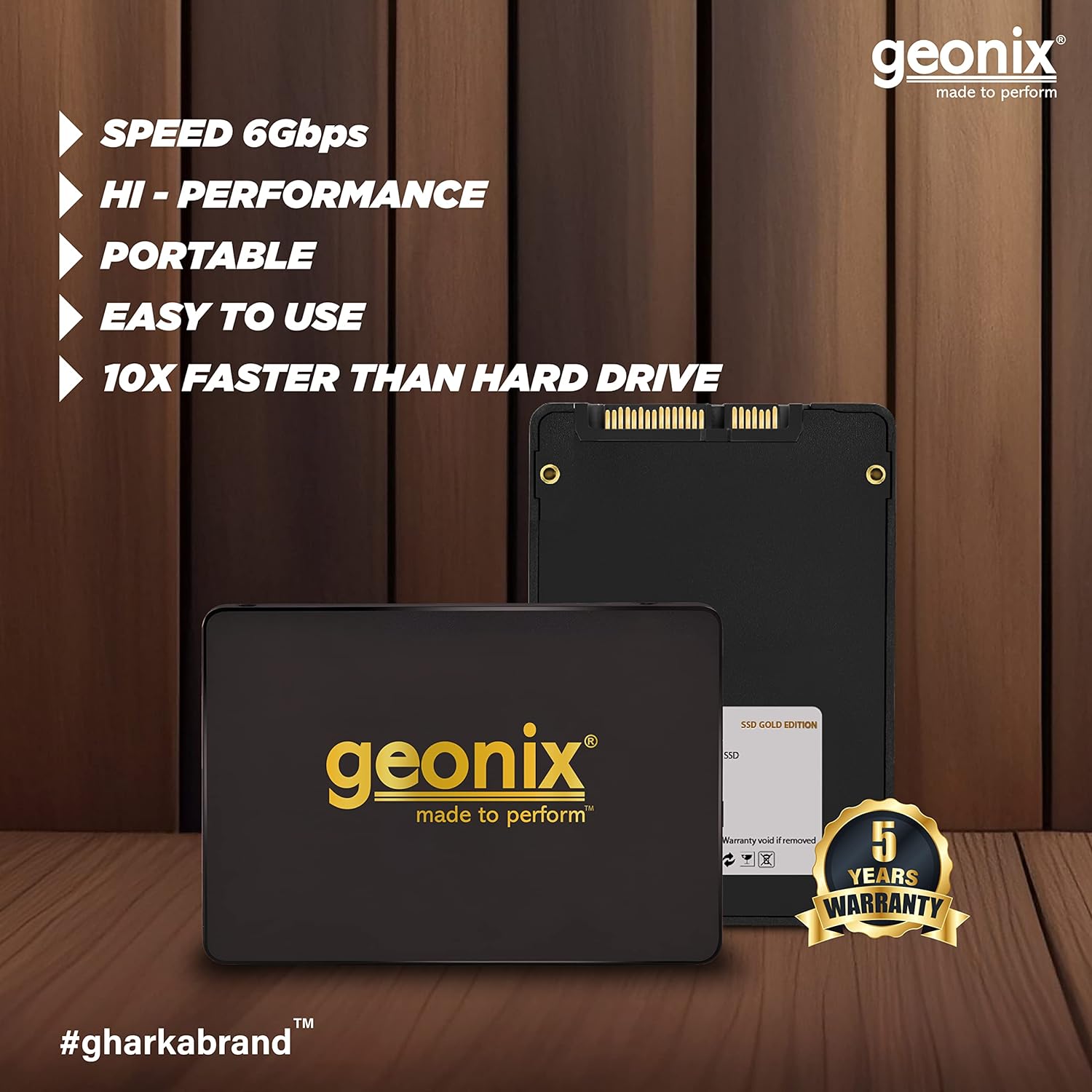 GEONIX SSD 2.5" SATA 1TB Supersonic Gold Edition Internal Solid State Drive