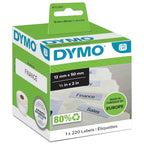 DYMO AUTHENTIC LW SUSPENSION FILE LABELS, 12MM X 50MM, SELF-ADHESIVE, ROLL OF 220 EASY-PEEL LABELS, FOR LABELWRITER LABEL MAKERS