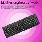 HP K160 2.4GHz Wireless Keyboard with 12 Function Shortcut Keys - Black
