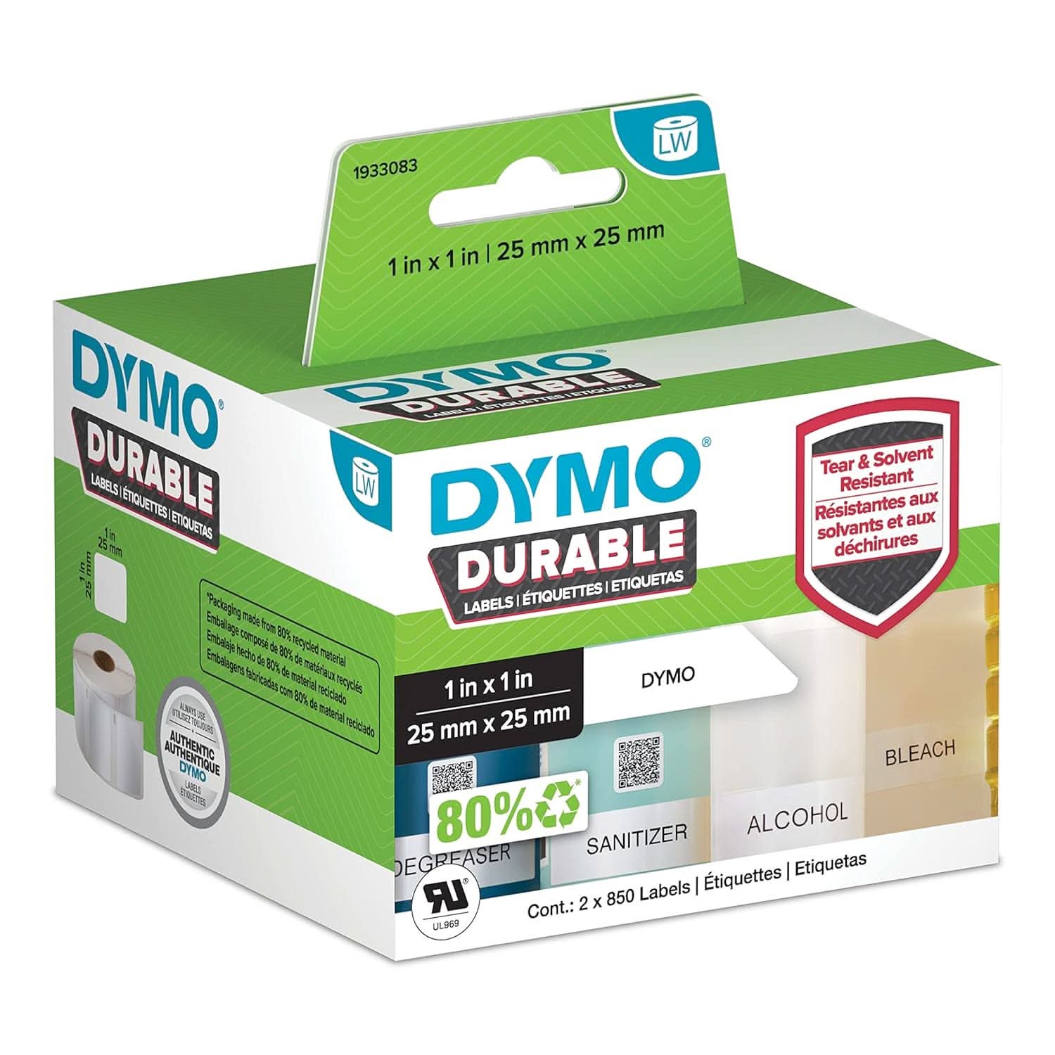 DYMO LW DURABLE 1" X 1" (25MM X 25MMX1700NOS)