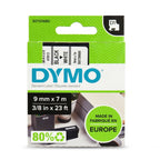 DYMO AUTHENTIC D1 LABELS, 9MM X 7M ROLL, BLACK PRINT ON WHITE TAPE, SELF-ADHESIVE LABELS FOR LABELMANAGER & MOBILELABELER LABEL PRINTERS