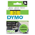 DYMO AUTHENTIC D1 LABELS, 9MM X 7M ROLL, BLACK PRINT ON YELLOW TAPE, SELF-ADHESIVE LABELS FOR LABELMANAGER & MOBILELABELER LABEL PRINTERS