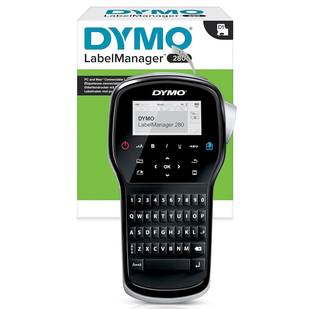 DYMO LABELMANAGER 280 RECHARGEABLE HANDHELD LABEL MAKER WITH QWERTY KEYBOARD