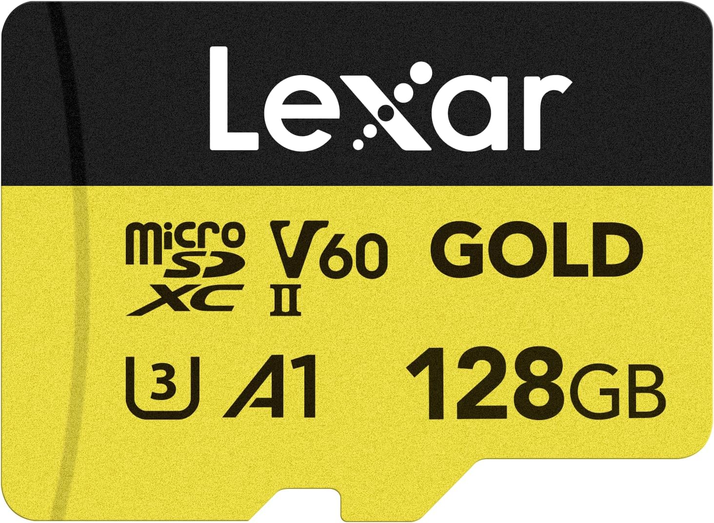 Lexar 128GB Professional Gold Micro SD Card, UHS-II, C10, U3, V60, A1, Full HD, 4K, Up to 280/100 MB/s microSDXC Memory Card, for Drones, Action Cameras, Portable Gaming Devices (LMSGOLD128G-BNNNG)