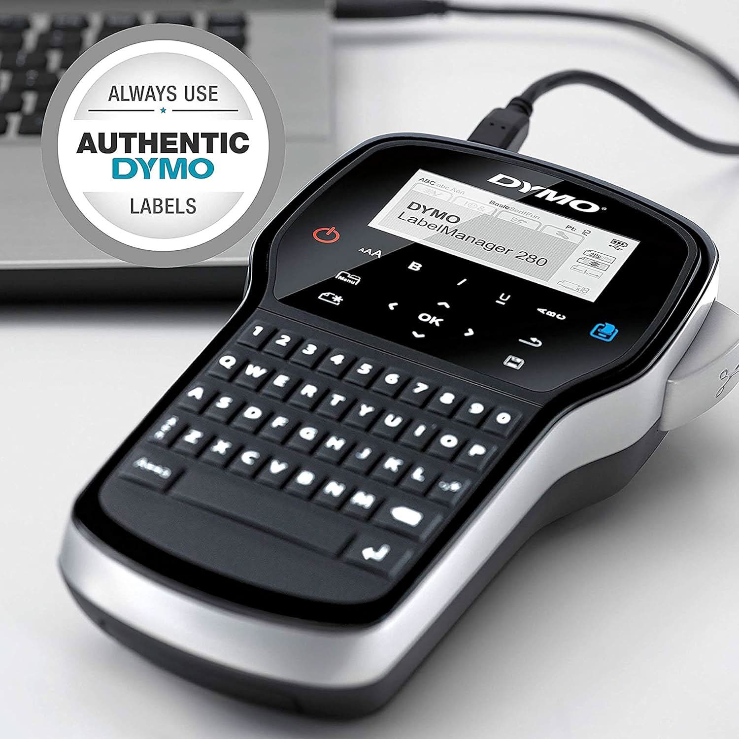 DYMO LABELMANAGER 280 RECHARGEABLE HANDHELD LABEL MAKER WITH QWERTY KEYBOARD