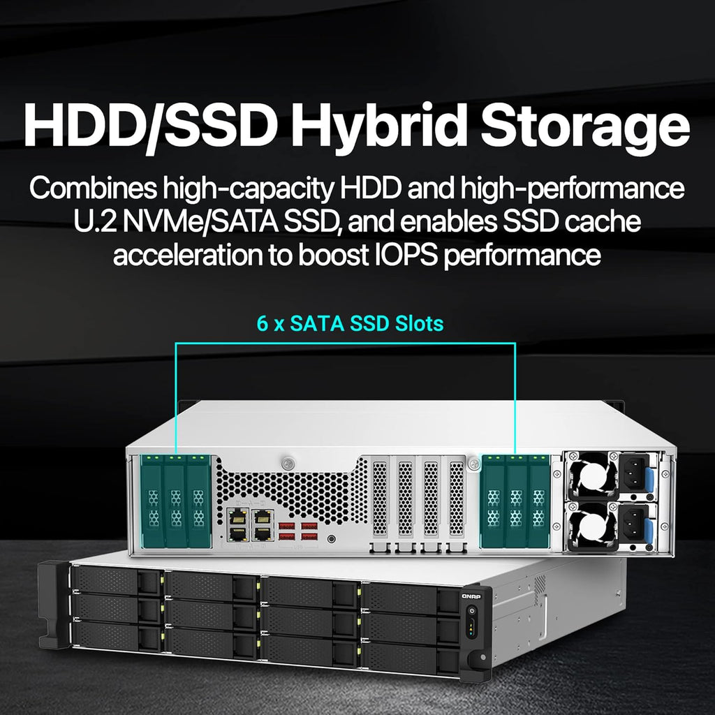 QNAP TS-h1887XU-RP-E2336-32G 18 Bay Dual 10GbE 2U Rackmount Hybrid NAS