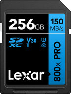 Lexar  High-Performance 800x PRO SD Card, UHS-I, C10, U3, V30, 4K, Up to 150MB/s Read SDXC Memory Card, for Point-and-Shoot & Mid-Range DSLR Cameras, HD Camcorders (LSD0800P128G-BNNNU)