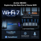 TP-Link BE6500 Archer BE400 Dual-Band Whole Home EasyMesh Wi-Fi 7 Router