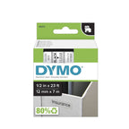 DYMO AUTHENTIC D1 LABELS, BLACK PRINT ON CLEAR TAPE, 12MM X 7M, SELF-ADHESIVE, FOR LABELMANAGER & MOBILELABELER LABEL PRINTERS