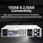 QNAP TS-h1887XU-RP-E2336-16G NAS | 18-Bay Hybrid | 2U Rackmount | Intel Xeon E-2336 | 16GB ECC DDR4 | Dual 10GbE + 2.5GbE | Redundant PSU | 5 Years Warranty