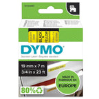 DYMO AUTHENTIC D1 LABELS, BLACK PRINT ON YELLOW TAPE, 19MM X 7M, SELF-ADHESIVE LABELS FOR LABELMANAGER & MOBILELABELER LABEL PRINTERS