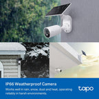 TP-Link Tapo C425 KIT 4MP 2K QHD 1440p Smart Wire Free Security Camera with Solar Panel - White