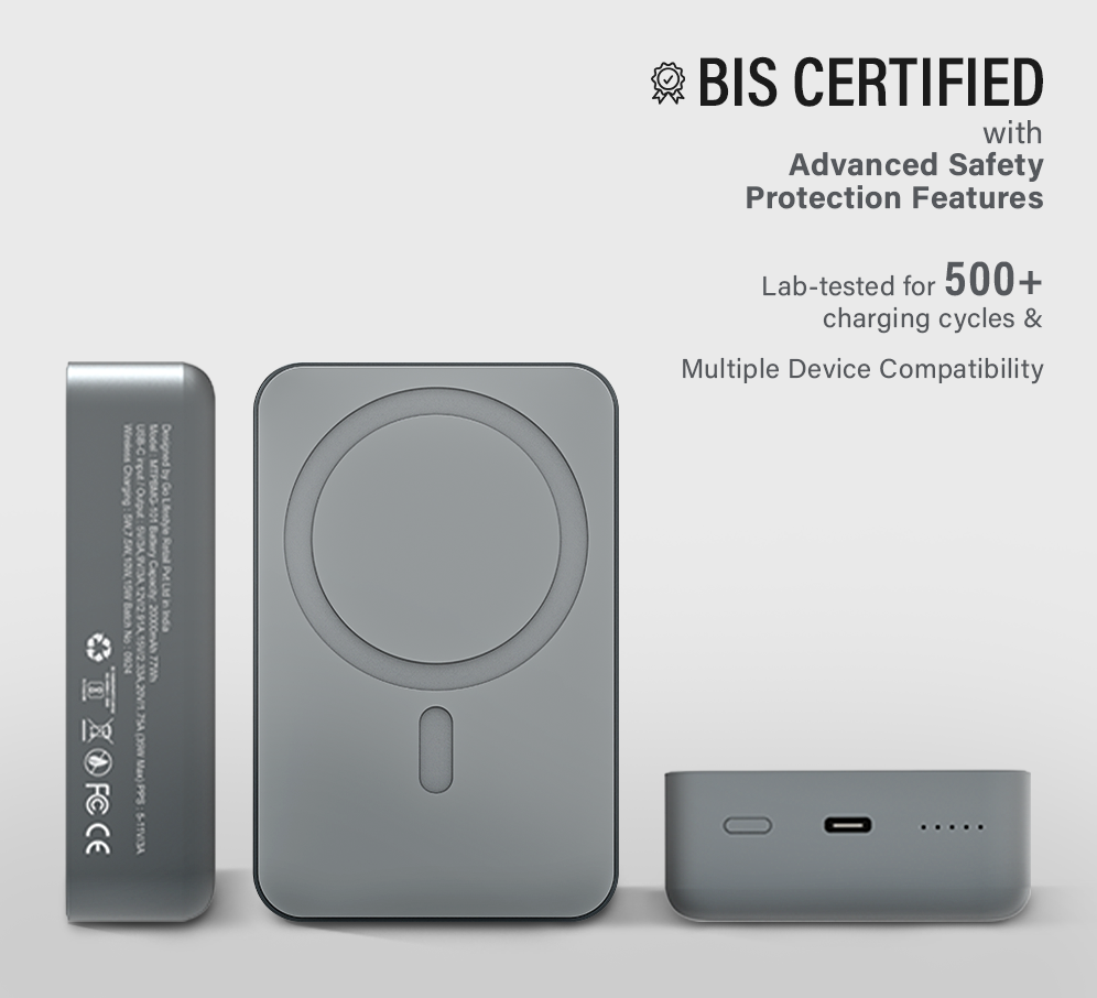 TANK 20000mAh Magnetic Power Bank with 15W Mag-Safe Wireless Charging & 35W Fast USB-C Charging for iPhone, iPad, and Laptops