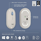 Logitech Pebble 2 Multi Device Wireless Keyboard & Mouse Combo - Tonal Sand