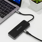 Cadyce CA-CC4H10G hub with cable attached, emphasizing 10Gbps capability