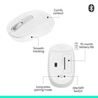 Logitech M196 Bluetooth Wireless Optical Mouse - Off White