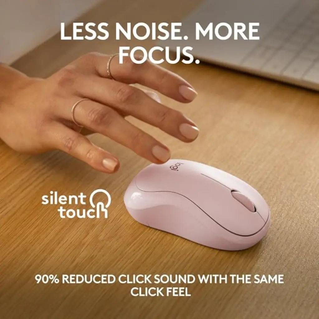 Logitech M240 Silent Bluetooth Wireless Mouse Compact Design - Rose
