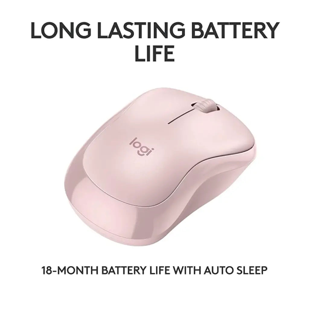 Logitech M240 Silent Bluetooth Wireless Mouse Compact Design - Rose